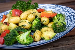 Cauliflower Gnocchi with Veggies